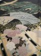 Photo2: 2A02z100  Japanese Kimono Silk  FABRIC Crane Black 67.7x15.0 (2)