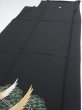 Photo5: 2A04z150  Japanese Kimono Silk  FABRIC Crane Black 58.7x19.3 (5)
