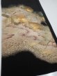 Photo2: 2A01z150  Japanese Kimono Silk  FABRIC Pine Black 59.1x18.5 (2)