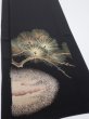 Photo3: 2A03z100  Japanese Kimono Silk  FABRIC Pine Black 69.7x14.6 (3)