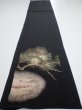 Photo4: 2A03z100  Japanese Kimono Silk  FABRIC Pine Black 69.7x14.6 (4)