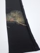 Photo4: 2A04z50  Japanese Kimono Silk  FABRIC Pine Black 61.4x7.7 (4)
