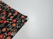 Photo5: 2A01z70  Japanese Kimono Silk  FABRIC Plum blossom Black 47.2x14.2 (5)