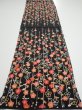 Photo6: 2A01z70  Japanese Kimono Silk  FABRIC Plum blossom Black 47.2x14.2 (6)