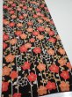 Photo2: 2A03z90  Japanese Kimono Silk  FABRIC Plum blossom Black 66.5x14.2 (2)