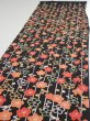 Photo3: 2A06z90  Japanese Kimono Silk  FABRIC Plum blossom Black 65.4x14.2 (3)