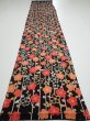 Photo5: 2A06z90  Japanese Kimono Silk  FABRIC Plum blossom Black 65.4x14.2 (5)