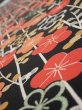 Photo4: 2A08z40  Japanese Kimono Silk  FABRIC Plum blossom Black 58.3x7.1 (4)
