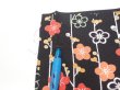 Photo6: 2A08z40  Japanese Kimono Silk  FABRIC Plum blossom Black 58.3x7.1 (6)