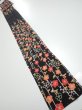 Photo2: 2A09z50  Japanese Kimono Silk  FABRIC Plum blossom Black 79.9x6.9 (2)