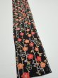 Photo3: 2A09z50  Japanese Kimono Silk  FABRIC Plum blossom Black 79.9x6.9 (3)