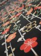 Photo5: 2A09z50  Japanese Kimono Silk  FABRIC Plum blossom Black 79.9x6.9 (5)