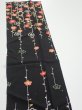 Photo4: 2A10z30  Japanese Kimono Silk  FABRIC Plum blossom Black 35.4x6.9 (4)