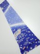 Photo1: 1K10z30  Japanese Kimono Silk  FABRIC Flowers Blue 39.8x7.3 (1)
