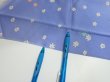 Photo6: 1K10z30  Japanese Kimono Silk  FABRIC Flowers Blue 39.8x7.3 (6)