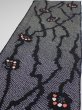 Photo4: 1K03z70  Japanese Kimono Silk SHIBORI FABRIC Plum branch Black 67.7x14.6 (4)