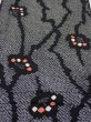 Photo2: 1K06z70  Japanese Kimono Silk SHIBORI FABRIC Plum branch Black 67.3x14.6 (2)