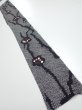 Photo1: 1K07z40  Japanese Kimono Silk SHIBORI FABRIC Plum branch Black 63.0x7.7 (1)