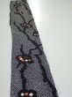 Photo3: 1K08z40  Japanese Kimono Silk SHIBORI FABRIC Plum branch Black 63.4x7.7 (3)