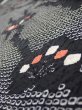 Photo5: 1K08z40  Japanese Kimono Silk SHIBORI FABRIC Plum branch Black 63.4x7.7 (5)