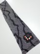 Photo1: 1K10z20  Japanese Kimono Silk SHIBORI FABRIC Plum branch Black 38.6x6.9 (1)