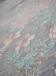 Photo4: 1K01z60  Japanese Kimono Silk  FABRIC Flowers Off-white 40.9x14.6 (4)