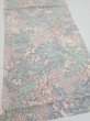Photo2: 1K02z60  Japanese Kimono Silk  FABRIC Flowers Off-white 40.9x14.6 (2)