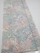 Photo2: 1K03z90  Japanese Kimono Silk  FABRIC Flowers Off-white 63.8x14.6 (2)