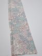 Photo2: 1K08z40  Japanese Kimono Silk  FABRIC Flowers Off-white 59.4x7.3 (2)