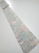 Photo1: 1K09z60  Japanese Kimono Silk  FABRIC Flowers Off-white 85.8x7.3 (1)