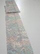 Photo4: 1K09z60  Japanese Kimono Silk  FABRIC Flowers Off-white 85.8x7.3 (4)