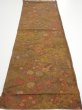 Photo5: 1K02z60  Japanese Kimono Silk  FABRIC Garden Brown 42.9x14.4 (5)