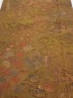 Photo1: 1K03z100  Japanese Kimono Silk  FABRIC Garden Brown 71.3x14.6 (1)