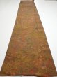 Photo5: 1K04z100  Japanese Kimono Silk  FABRIC Garden Brown 71.7x14.6 (5)
