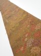 Photo1: 1K08z50  Japanese Kimono Silk  FABRIC Garden Brown 61.4x7.5 (1)