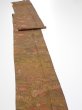 Photo2: 1K09z60  Japanese Kimono Silk  FABRIC Garden Brown 89.0x6.7 (2)
