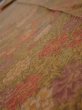 Photo4: 1K09z60  Japanese Kimono Silk  FABRIC Garden Brown 89.0x6.7 (4)