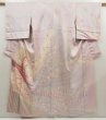 Photo1: 5710T01z940 Vintage Japanese Kimono Silk TSUKESAGE Peacock Light purple (1)