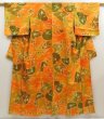 Photo1: 5710T03z820  Japanese Kimono Silk KOMON  Dark orange (1)