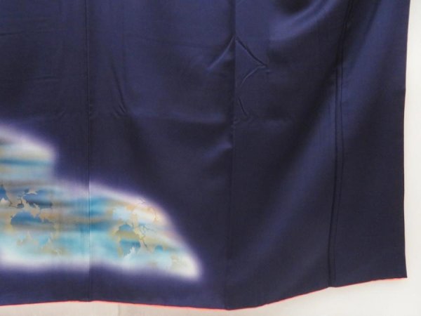 Photo7: 5710T05z940  Japanese Kimono Silk KOMON Vase Dark purple (7)