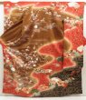 Photo1: 5710T11z1210  Japanese Kimono Silk FURISODE Peony Dull red (1)