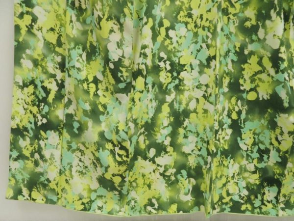 Photo4: 5712T01z860  Japanese Kimono Silk KOMON Leaf Moss green (4)