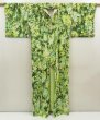 Photo8: 5712T01z860  Japanese Kimono Silk KOMON Leaf Moss green (8)