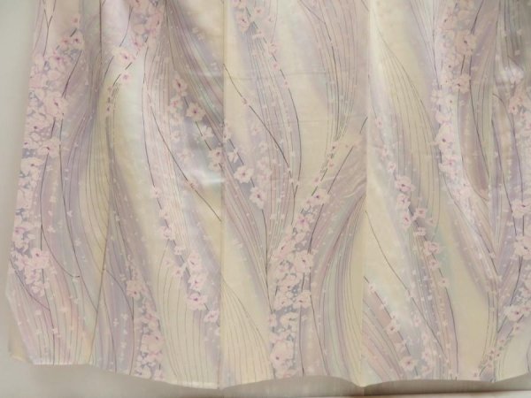Photo4: 5712T02z890  Japanese Kimono Silk KOMON Flower Light pink (4)