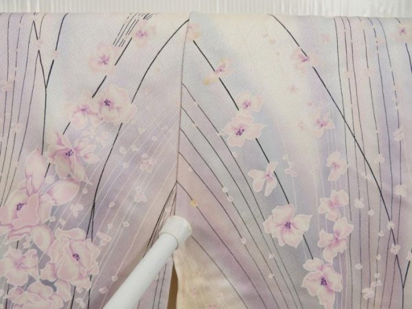 Photo7: 5712T02z890  Japanese Kimono Silk KOMON Flower Light pink (7)