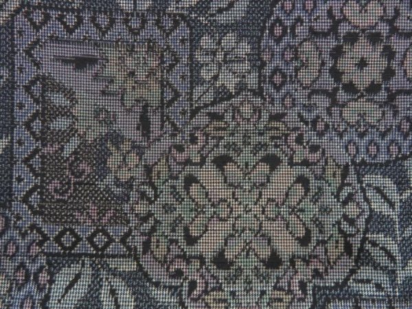 Photo7: 5712T04z740 Vintage Japanese Kimono Silk TSUMUGI  Navy-Gray (7)