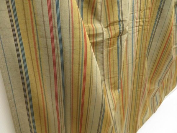 Photo3: 5712T05z870 Vintage Japanese Kimono Silk TSUMUGI  Yellow ochre (3)