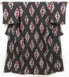 Photo1: 5712T08z810 Vintage Japanese Kimono Silk OMESHI KOMON Black (1)