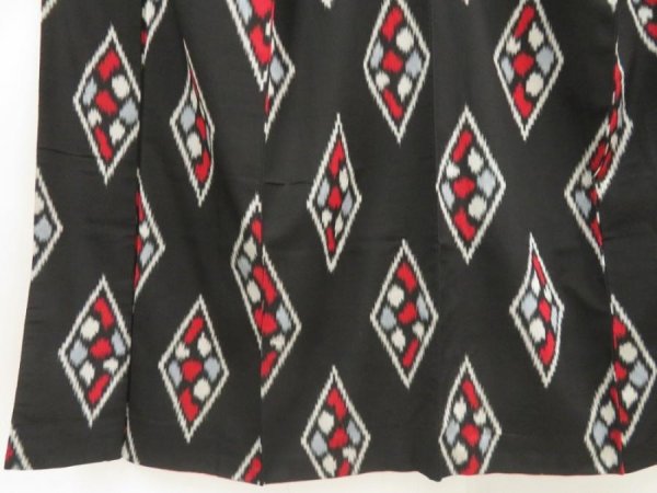 Photo4: 5712T08z810 Vintage Japanese Kimono Silk OMESHI KOMON Black (4)