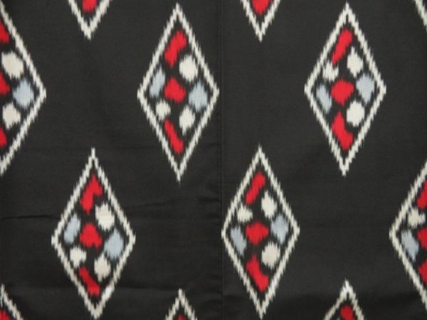 Photo5: 5712T08z810 Vintage Japanese Kimono Silk OMESHI KOMON Black (5)